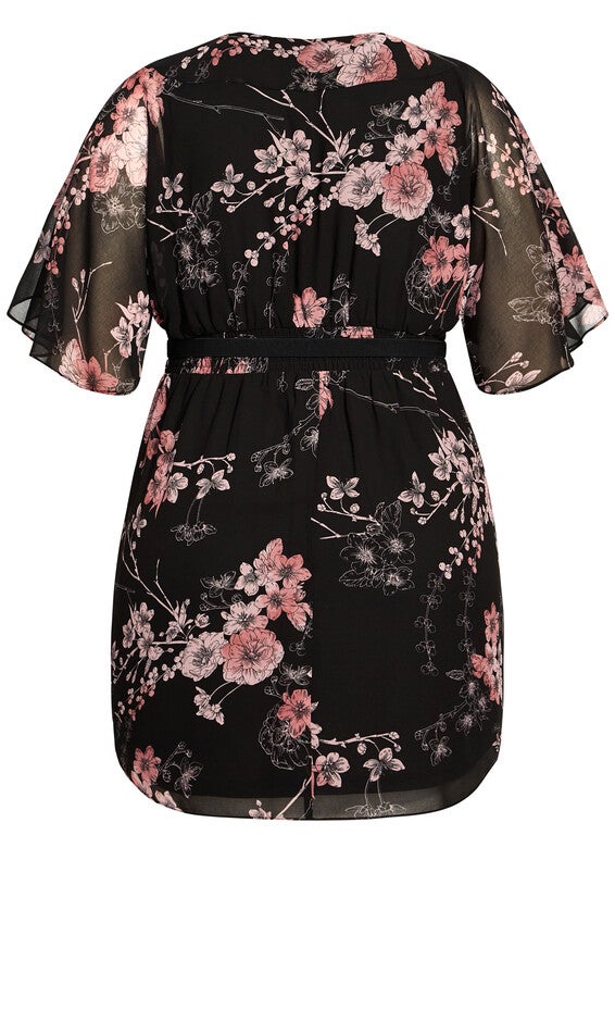 Bold Blossom Wrap Dress - black, BLK BOLD BLSM, alternate image number 4