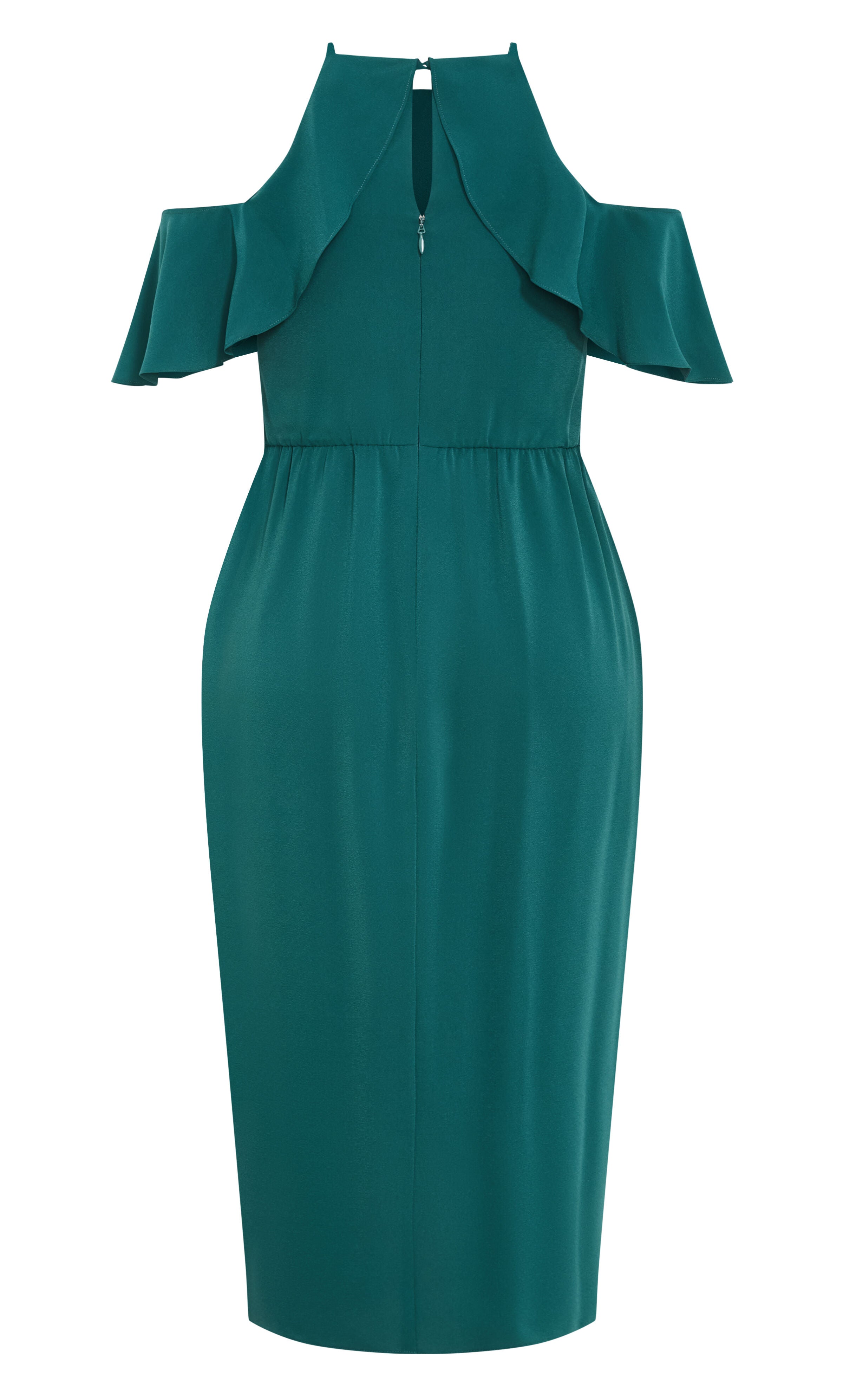 Love Siren Ruffle Shoulder Dress - forest green, GREEN, alternate image number 5