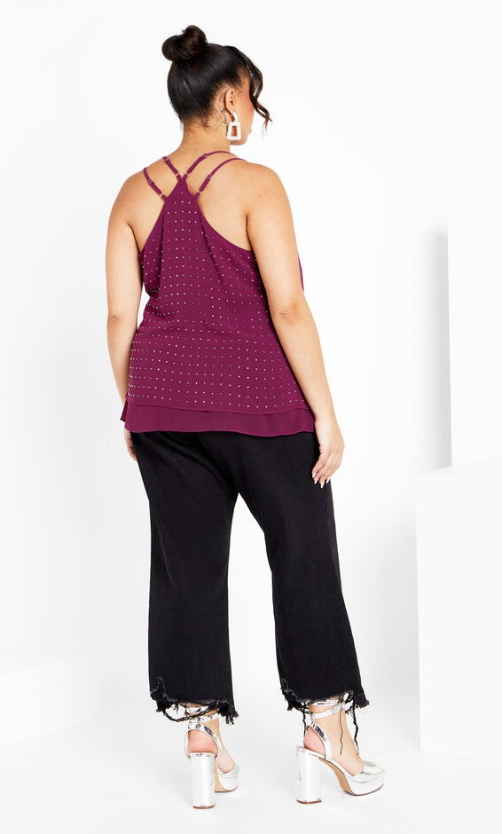 Strappy Nail Top - mulberry, PURPLE, alternate image number null