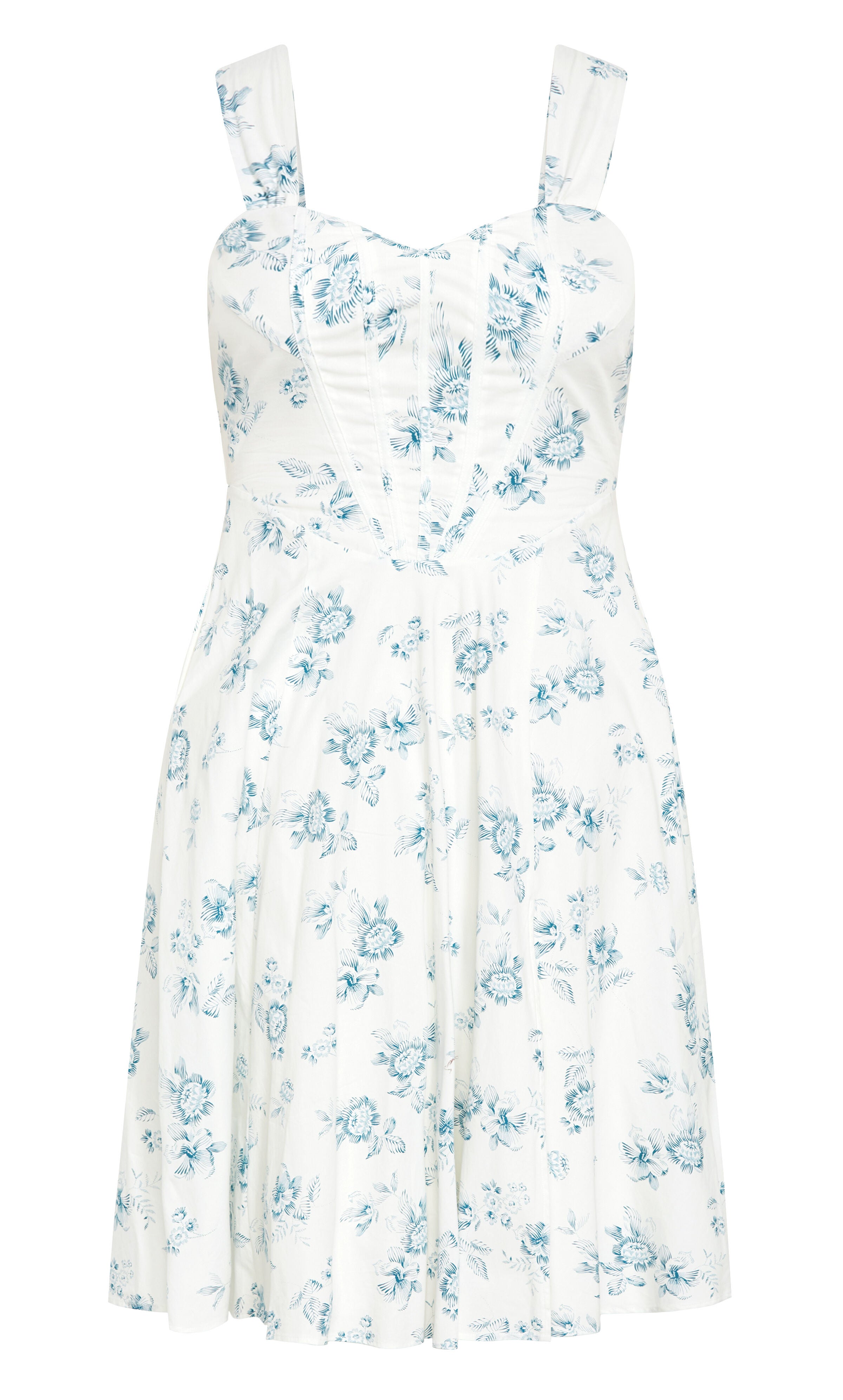 Marylou Print Dress - blue, WHITE, alternate image number 3