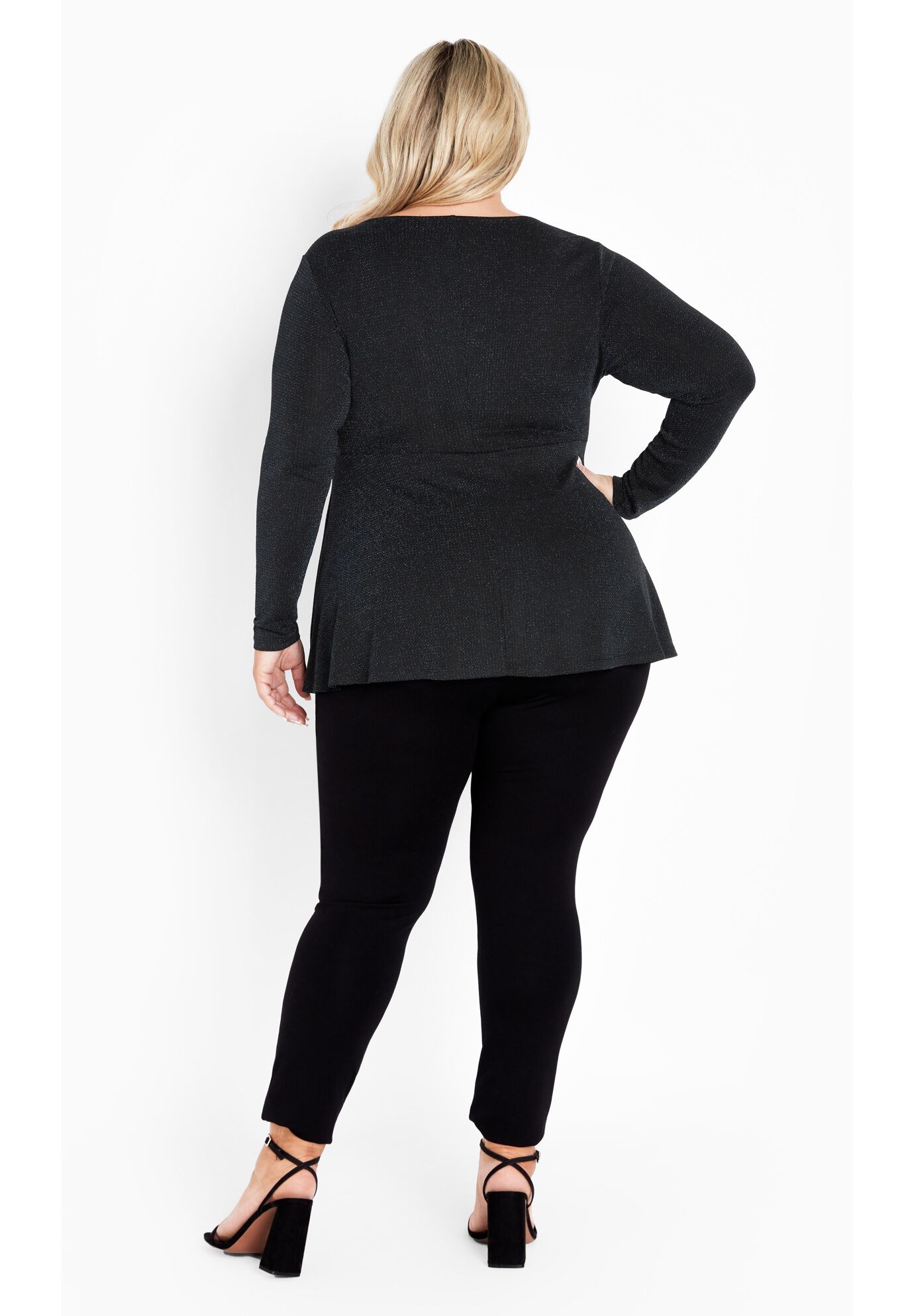 Glam Peplum Top, MIDNIGHT, alternate image number 3