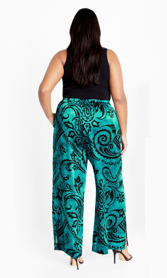 Sienna Print Pant - peacock, GREEN, alternate image number 2