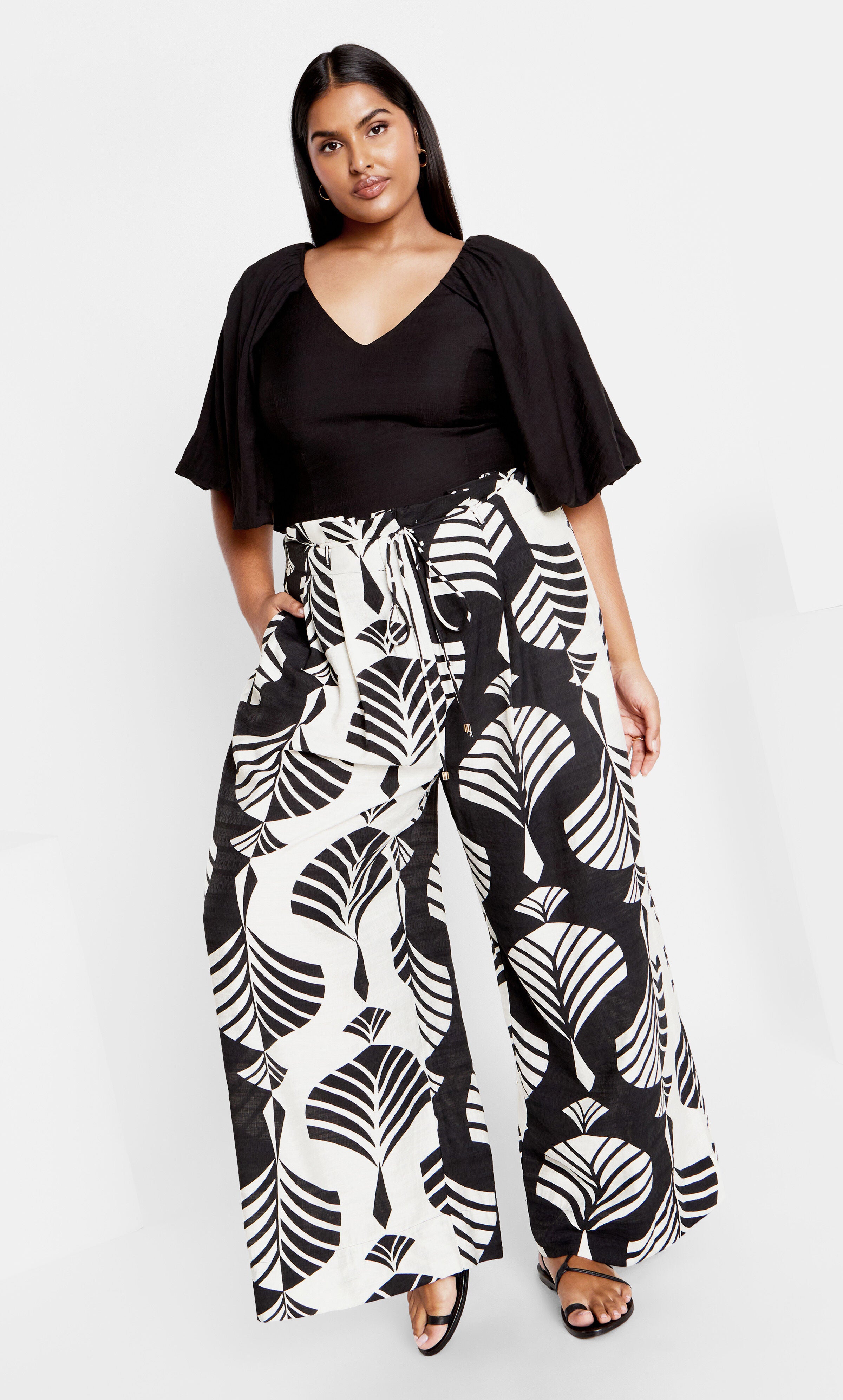 Peta Print Pant - black, BLACK, alternate image number 1