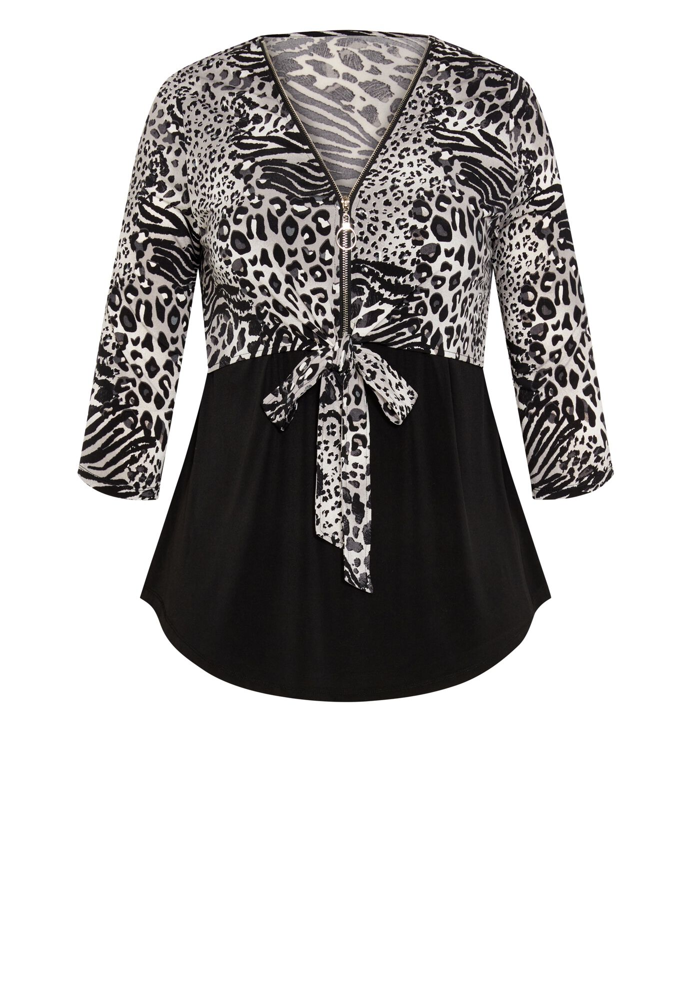 Lia Contrast Top, MONO ANIMAL MIX, alternate image number 2
