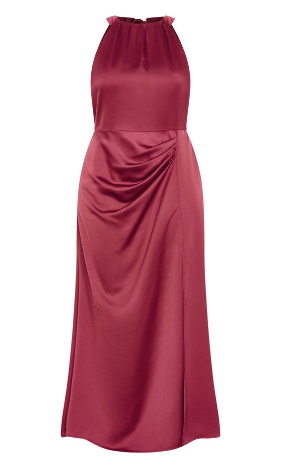 Celina Halter Maxi Dress - bordeaux, RED, alternate image number 4