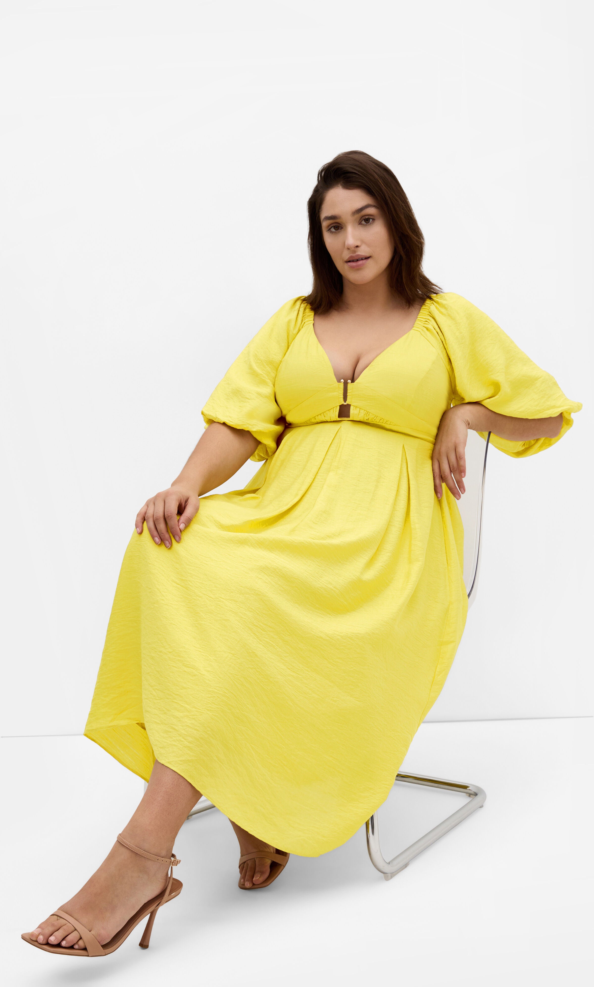 Shae V Neck Dress - lime, GREEN, alternate image number 2