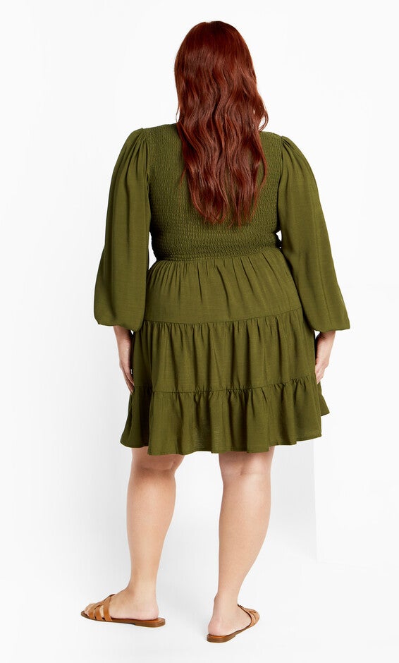Jemma Mini Dress - dark olive, DARK OLIVE, alternate image number 1