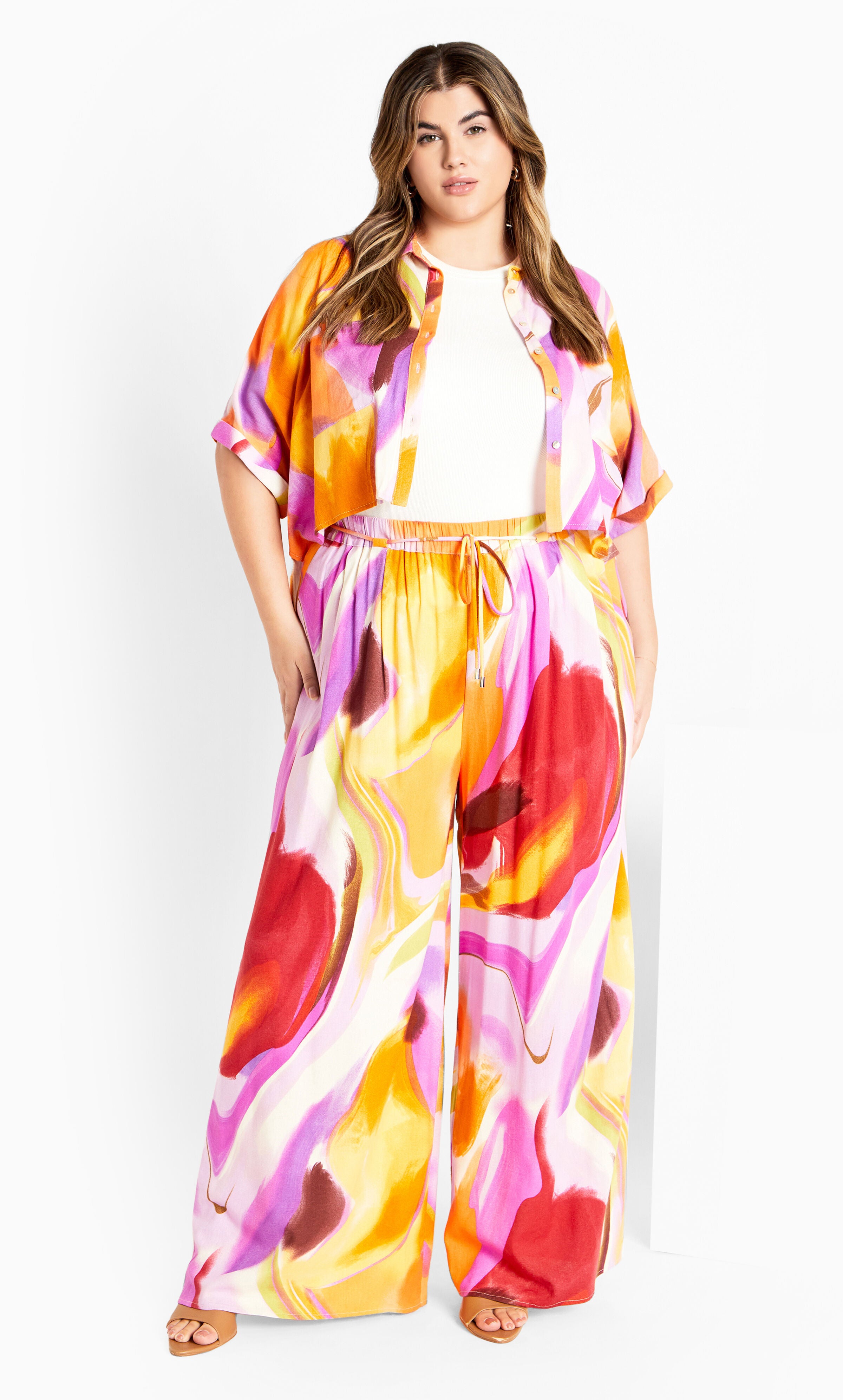 Esme Print Pant - yellow, PURPLE, hi-res image number 0