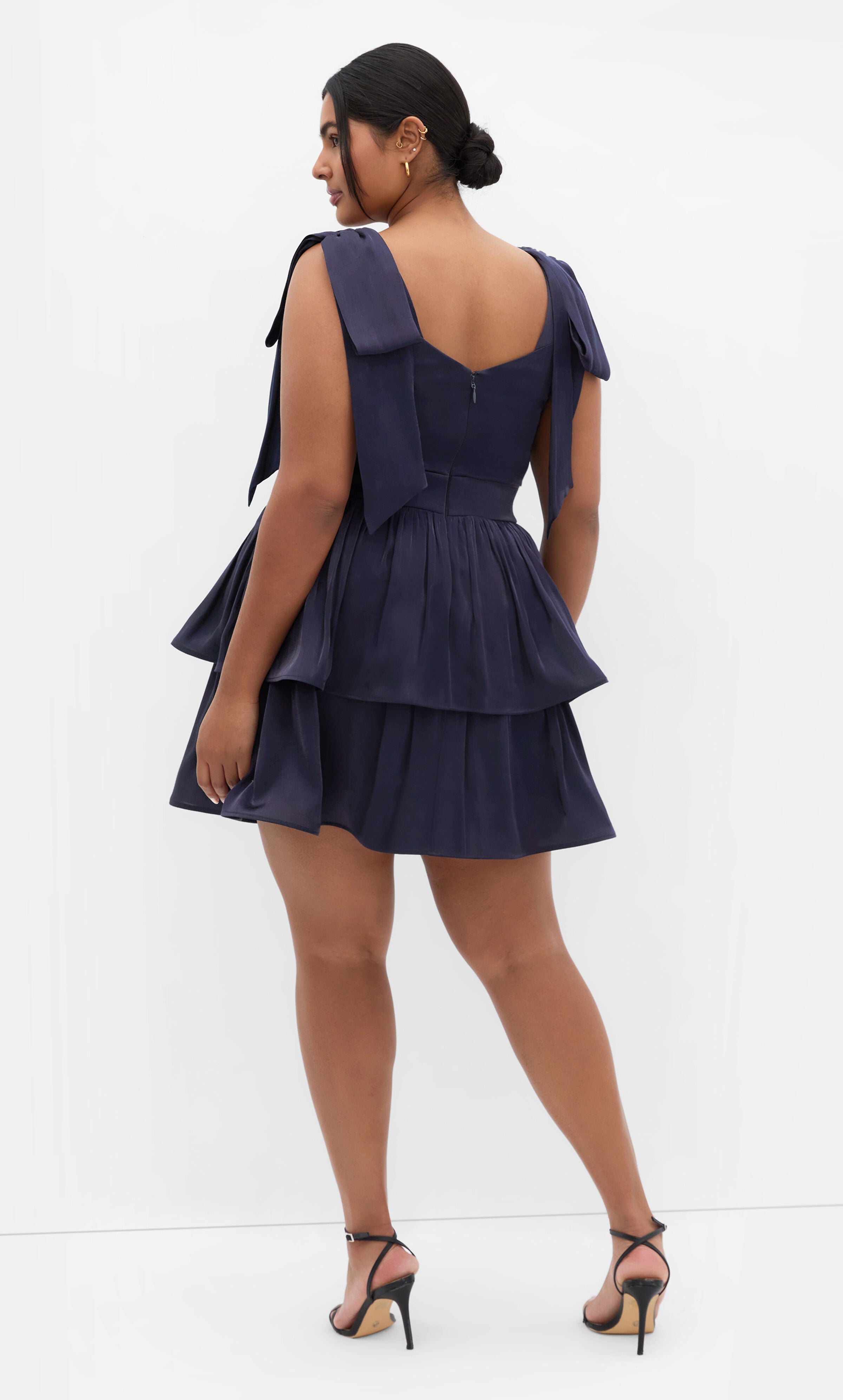 Betty Ruffle Mini Dress - navy, BLUE, alternate image number 1