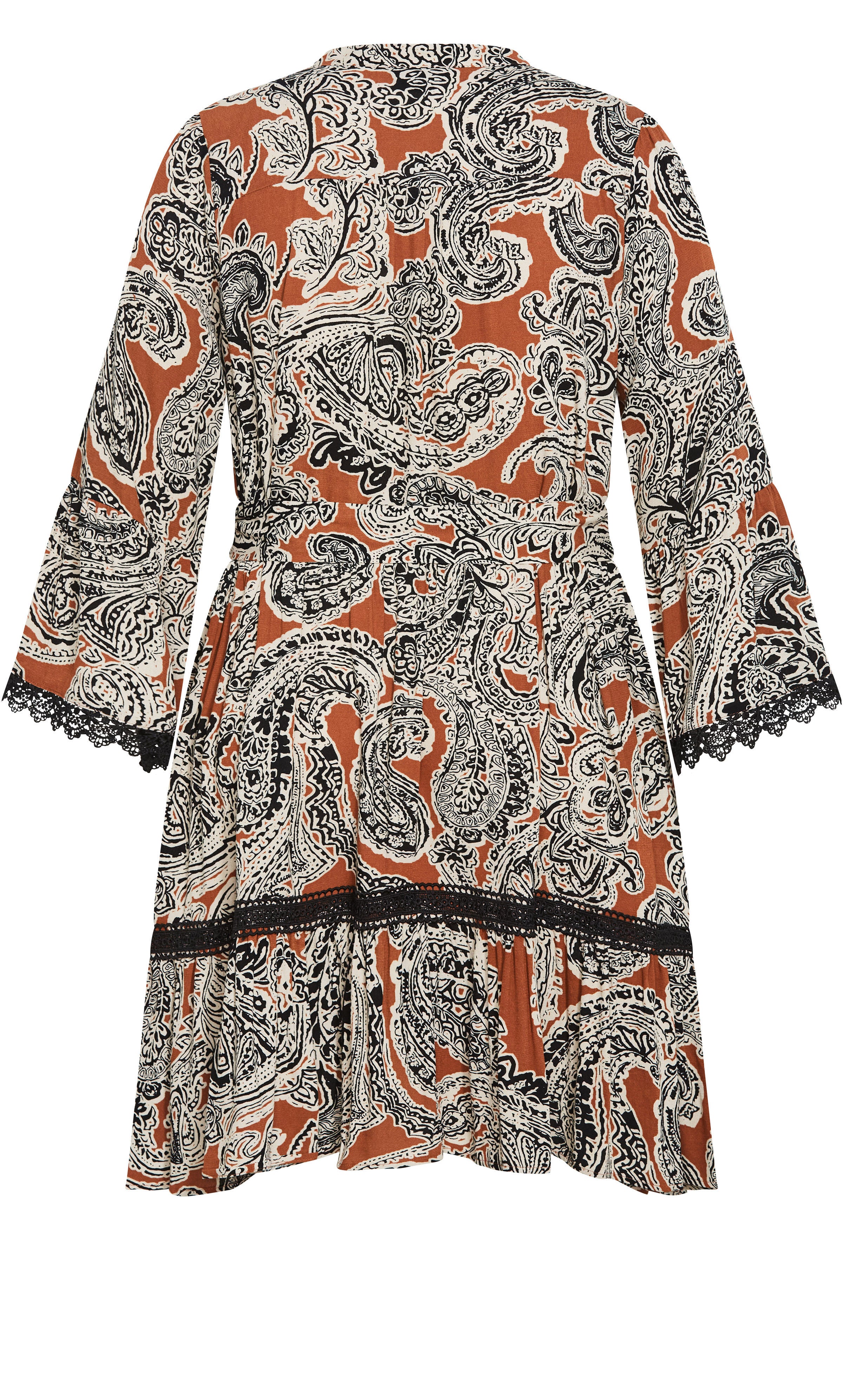 Camille Print Dress - caramel, BROWN, alternate image number 4