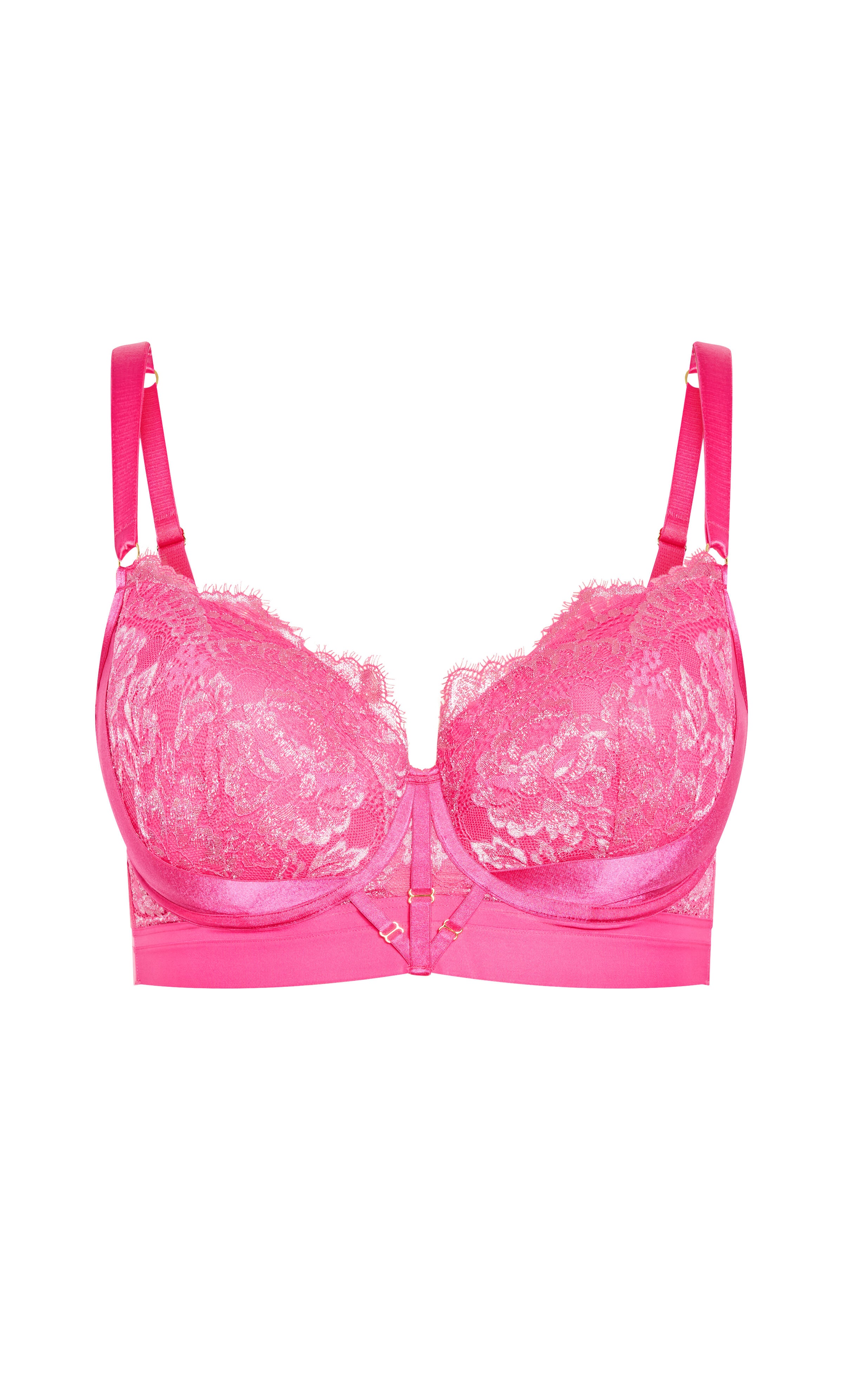 Alexis Contour Longline Bra - hot pink, PINK, alternate image number 3