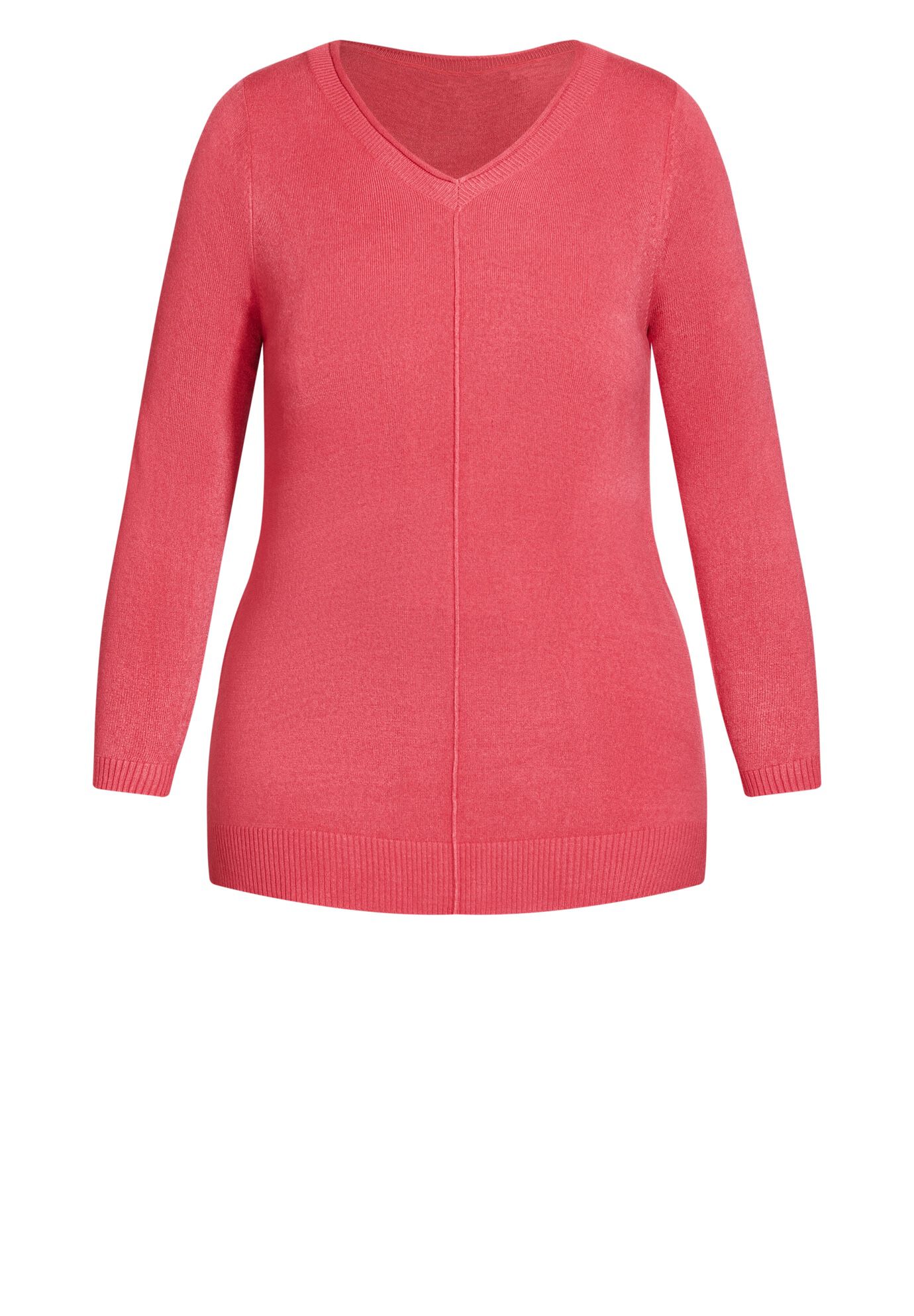 V Neck Sweater, PINK, alternate image number 4