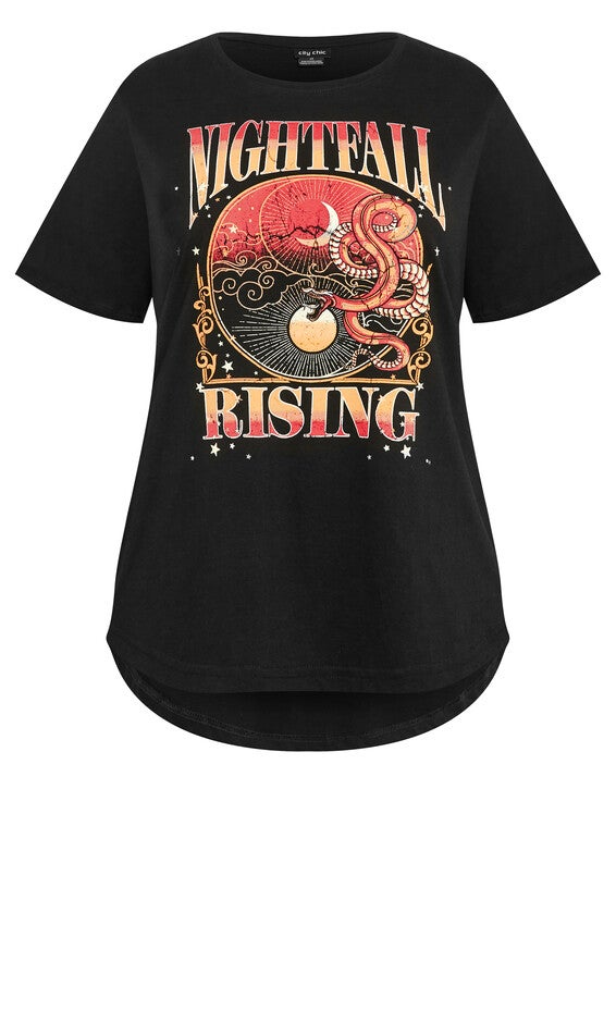 Curved Hem Tee - black multi, RED, alternate image number 3