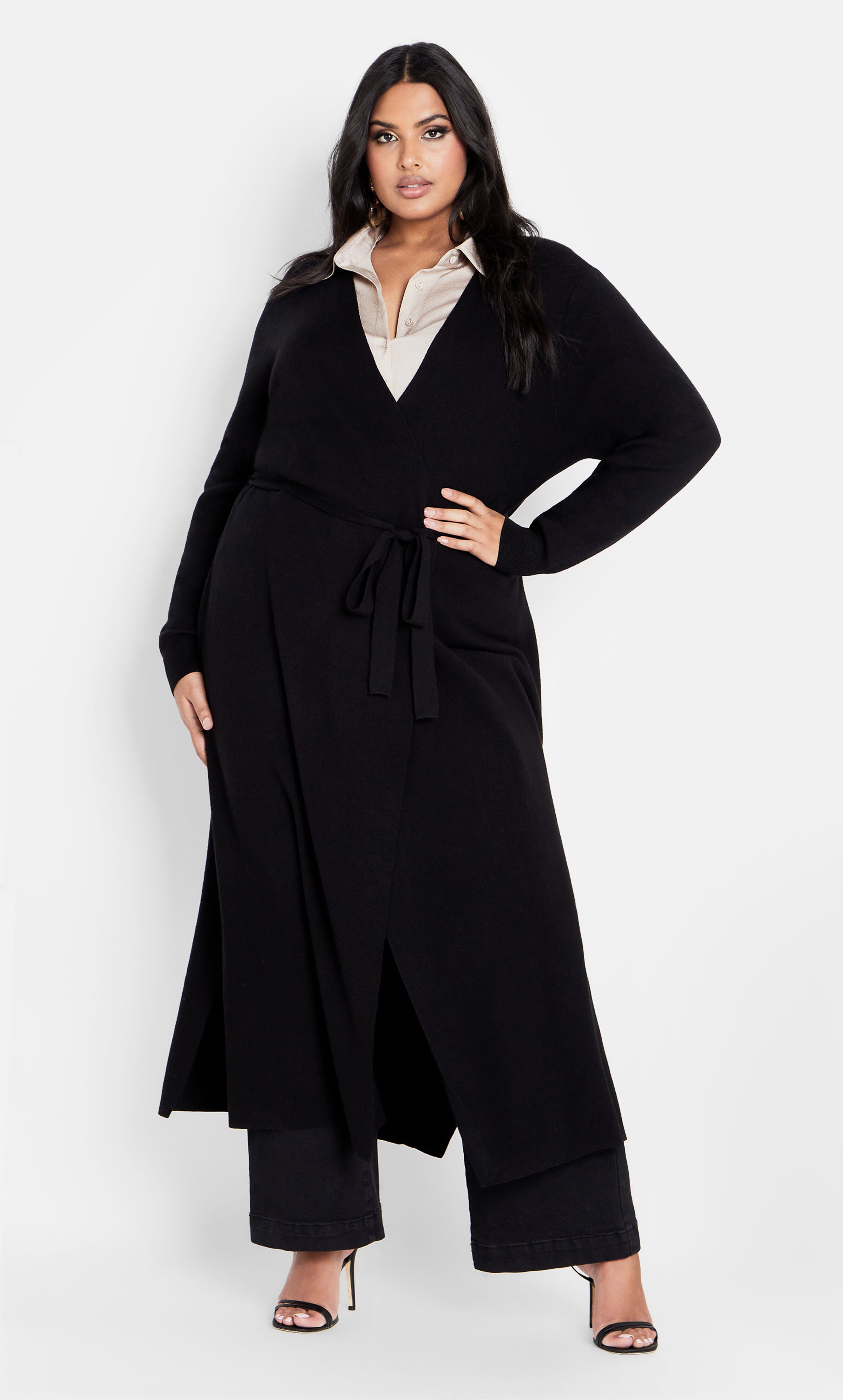 Goldie Longline Cardigan - black, BLACK, alternate image number 1