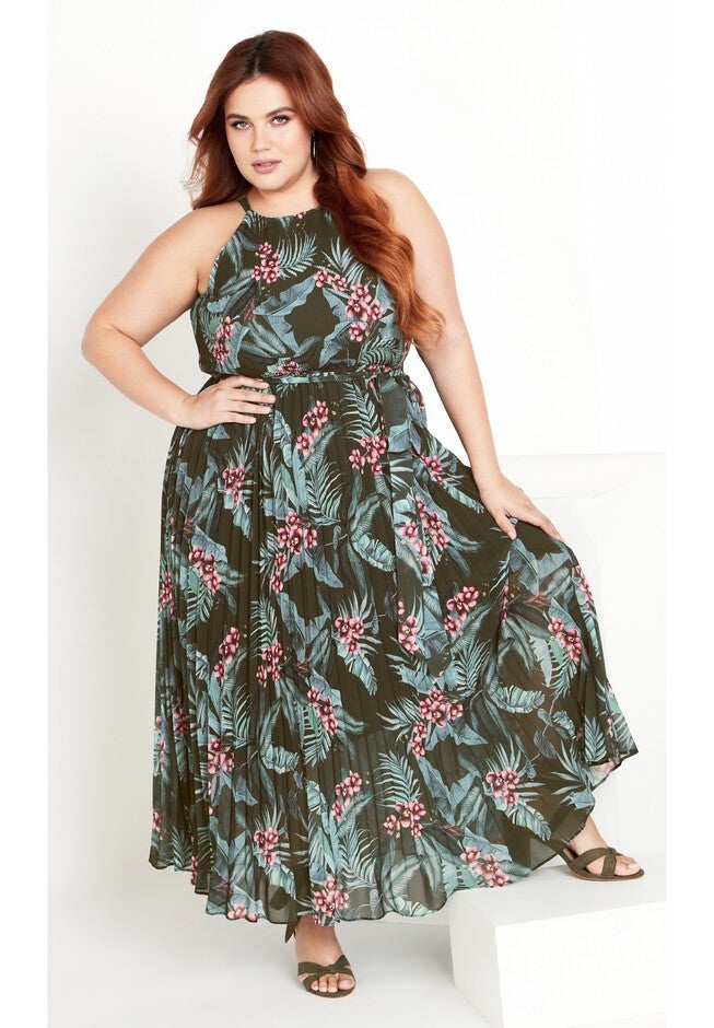 Rebecca Print Maxi Dress - jungle, GREEN, hi-res image number null
