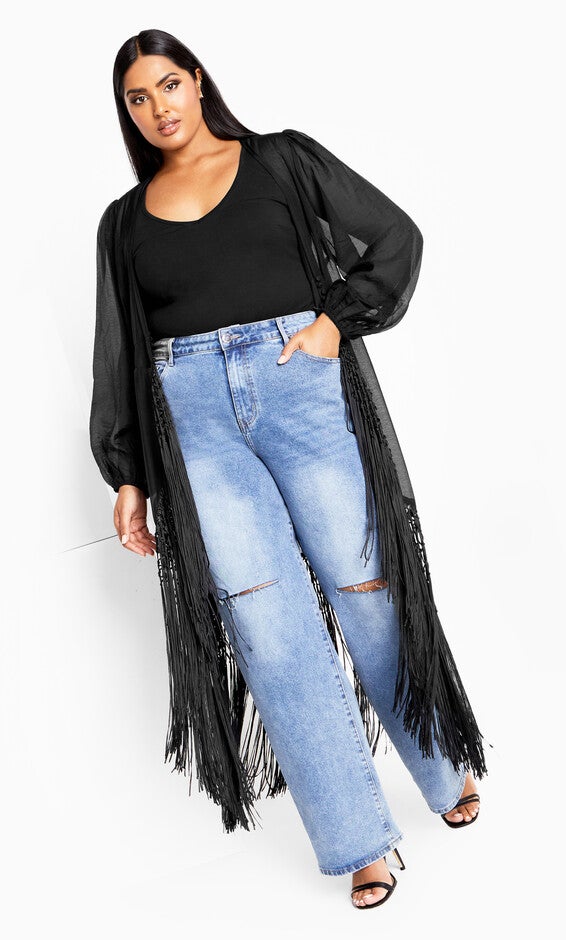 Calypso Fringe Jacket - black, BLACK, hi-res image number 0