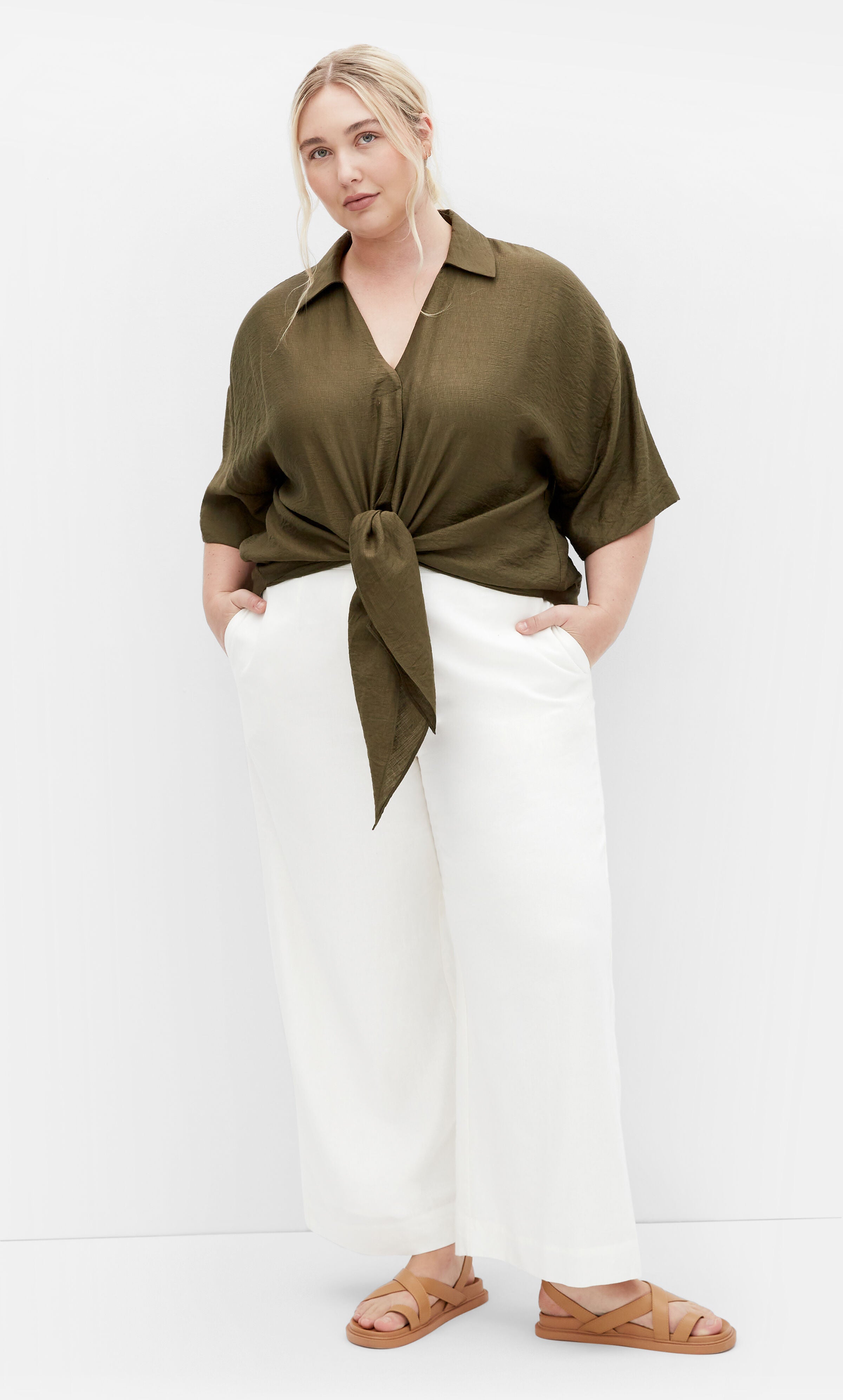 Rosie Shirt - khaki, GREEN, alternate image number 1