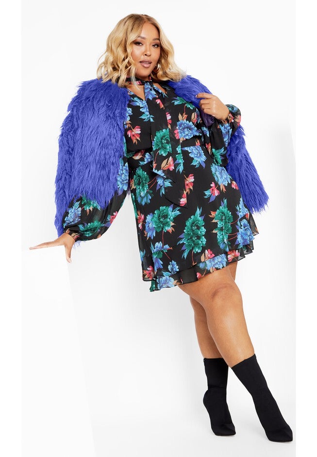 Blakely Print Dress - black, BLACK, hi-res image number null