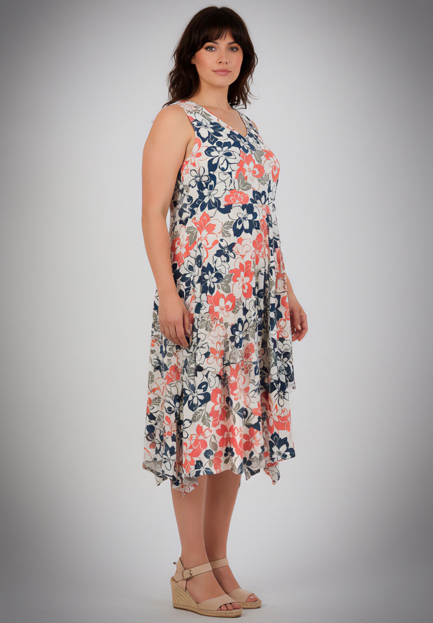 Cascade Dress, IVORY GRAPHIC FLORAL, alternate image number 2