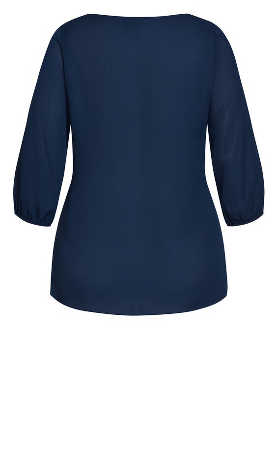 Sexy Fling Elbow Sleeve Top - navy, BLUE, alternate image number null