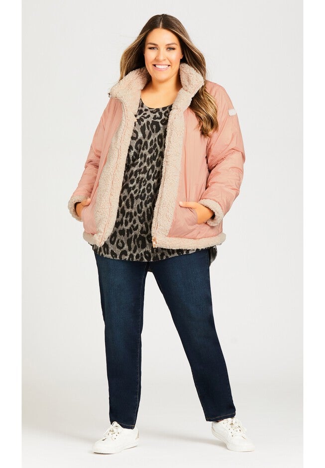 Sketchers Cozy Fleece Reversible Jacket, PINK, alternate image number null
