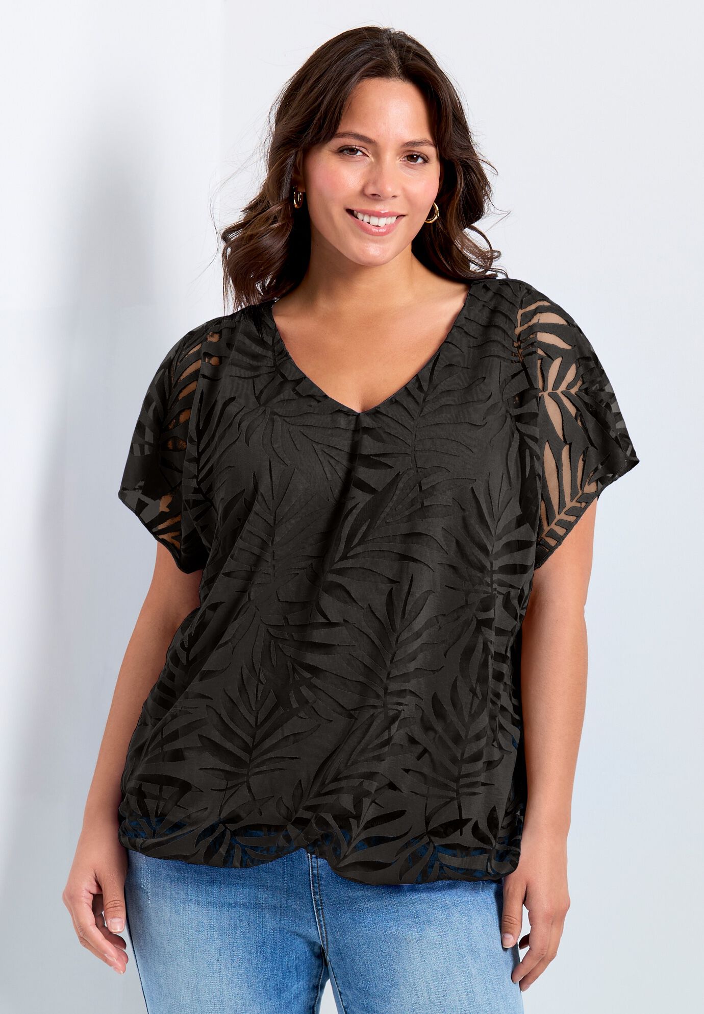 Elora Burnout Top, BLACK, on-hover image number 1