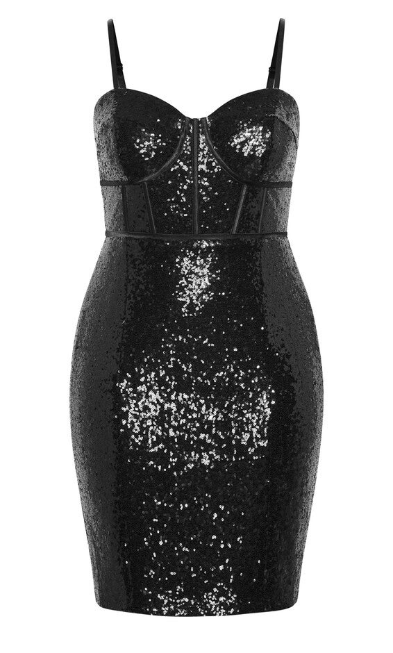 Girly Sequin Dress - black, BLACK, alternate image number 5