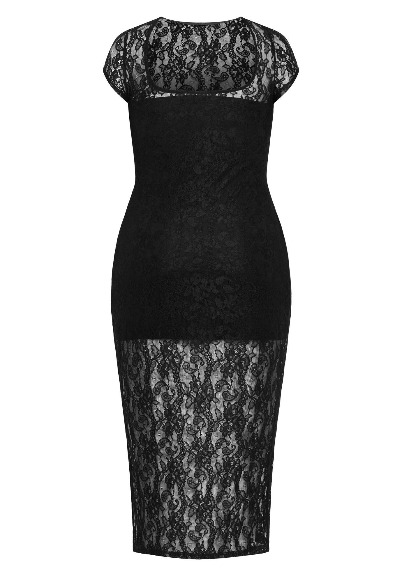 Cassie Lace Maxi Dress - black, BLACK, alternate image number 6