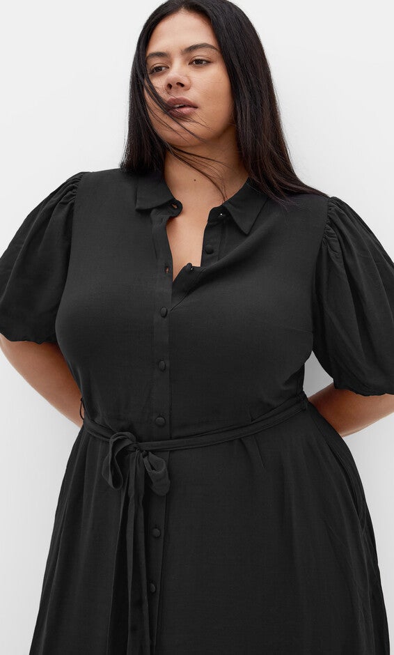 Davina Plain Dress - black, BLACK, alternate image number null
