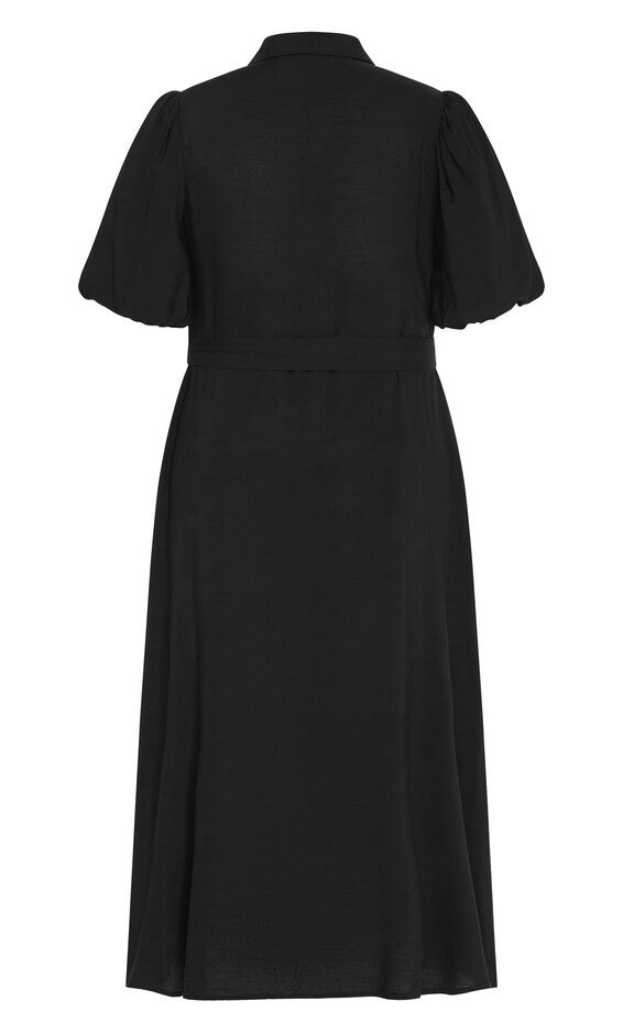 Davina Plain Dress - black, BLACK, alternate image number null