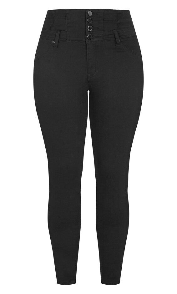 Harley Corset Skinny Regular Jean - black, BLACK, alternate image number 4