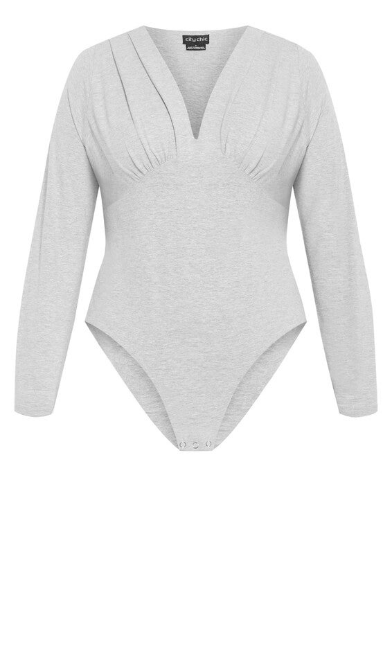Amelila Pleat Bodysuit - light grey marle, LIGHT GREY MARLE, alternate image number 6
