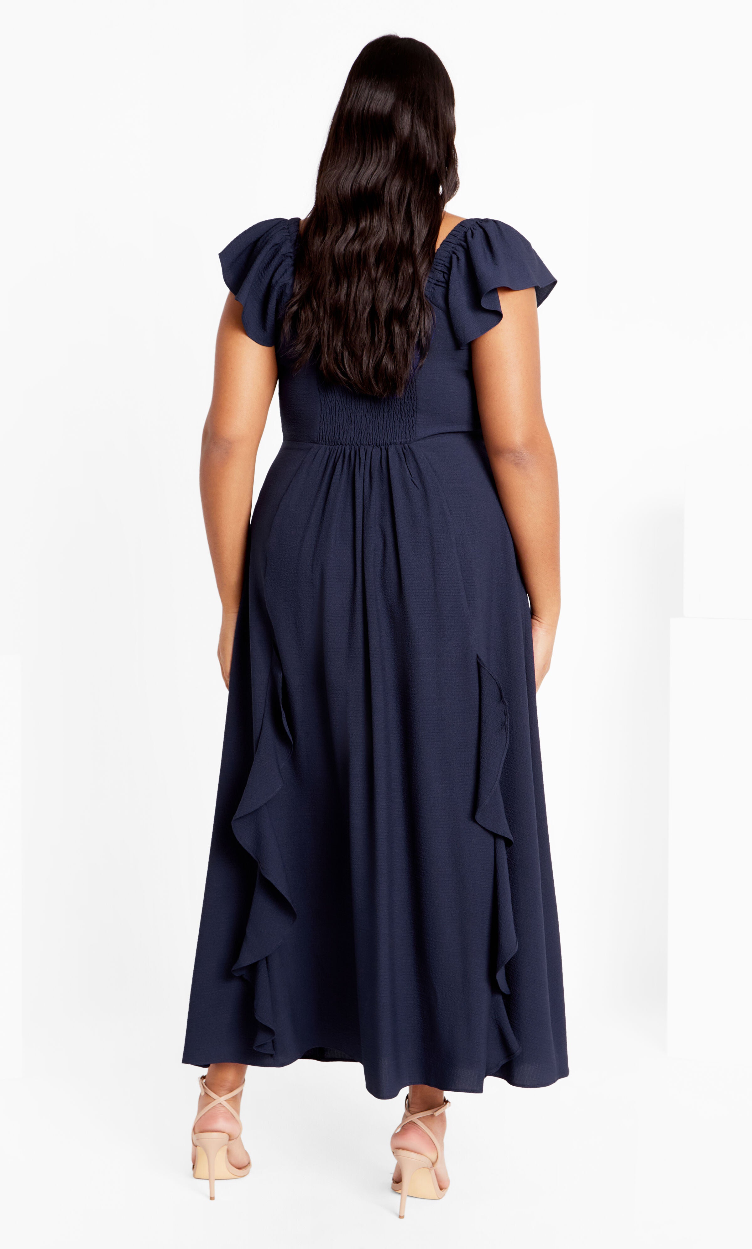 Frill Fee Maxi Dress - navy, NAVY, alternate image number 2