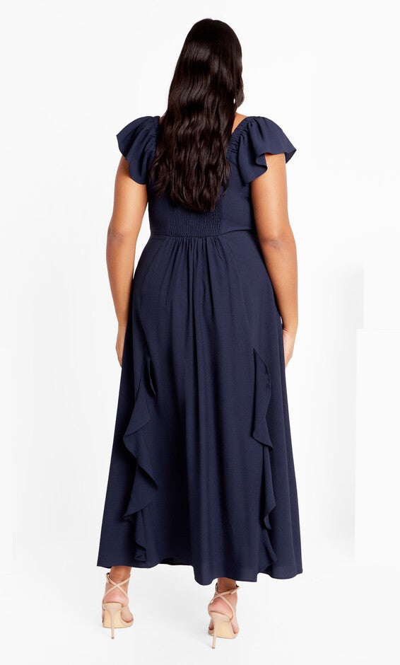 Frill Fee Maxi Dress - navy, NAVY, alternate image number 2