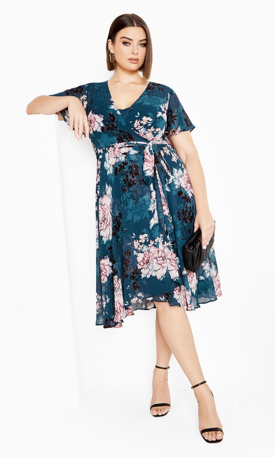 Blossom Short Sleeve Dress - jade, JADE, hi-res image number 0