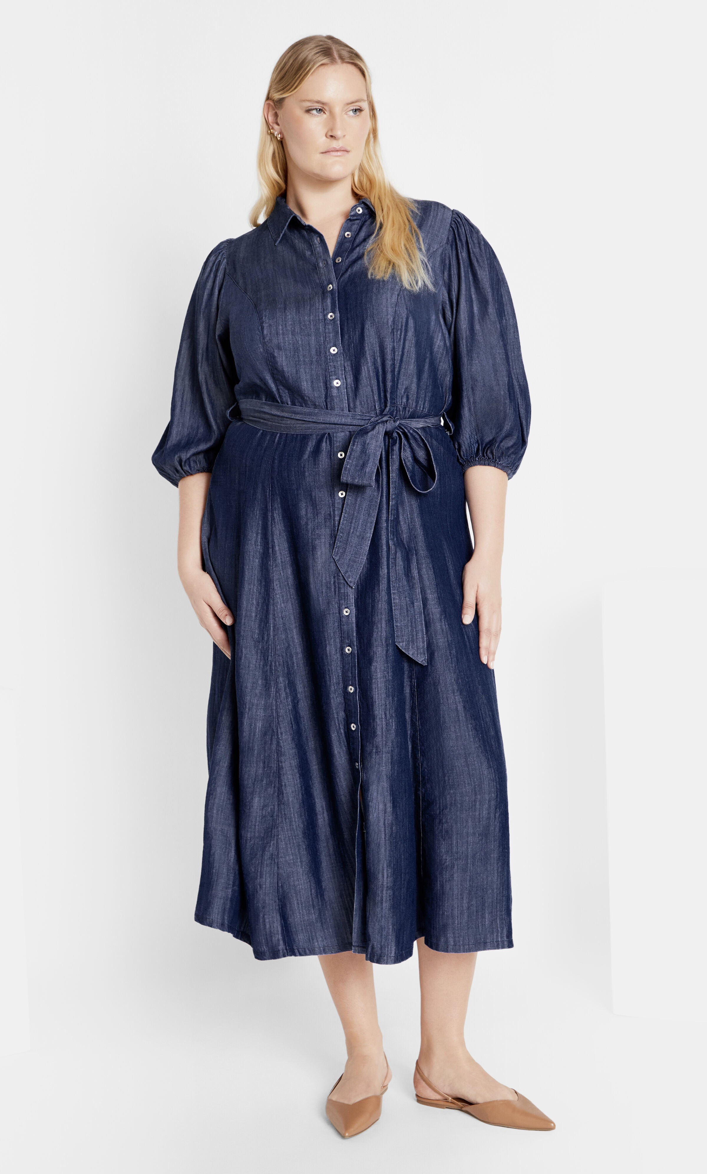 Matilda Dress - dark wash, BLUE, hi-res image number 0