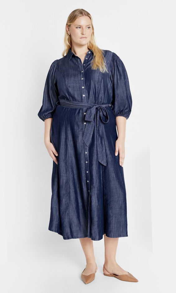 Matilda Dress - dark wash, BLUE, hi-res image number 0