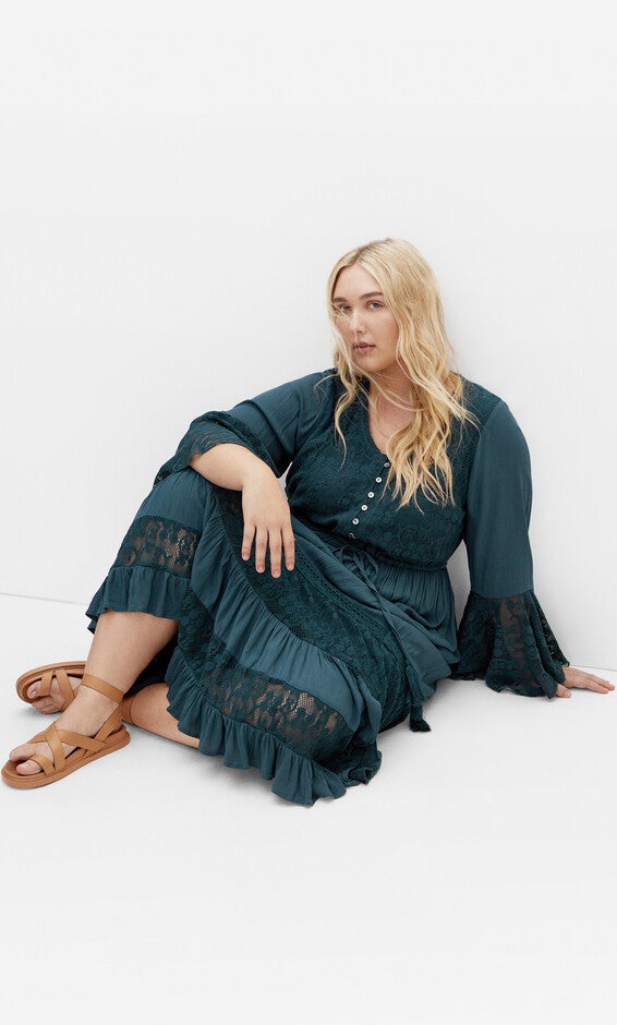 Tisha Lace Maxi Dress - aegean, BLUE, alternate image number null