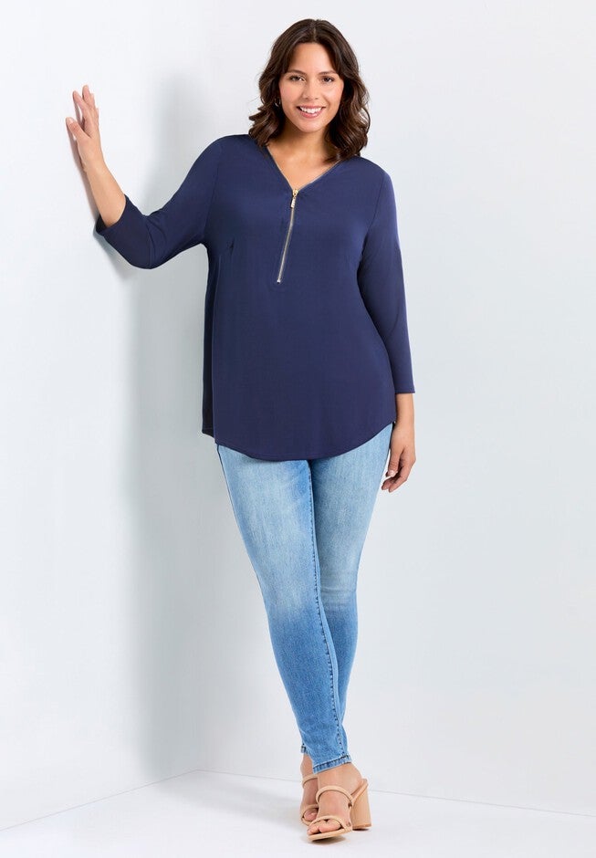 Fiona Zip Top, MIDNIGHT BLOOM, hi-res image number null