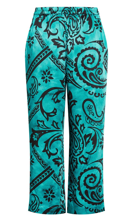 Sienna Print Pant - peacock, GREEN, alternate image number 4