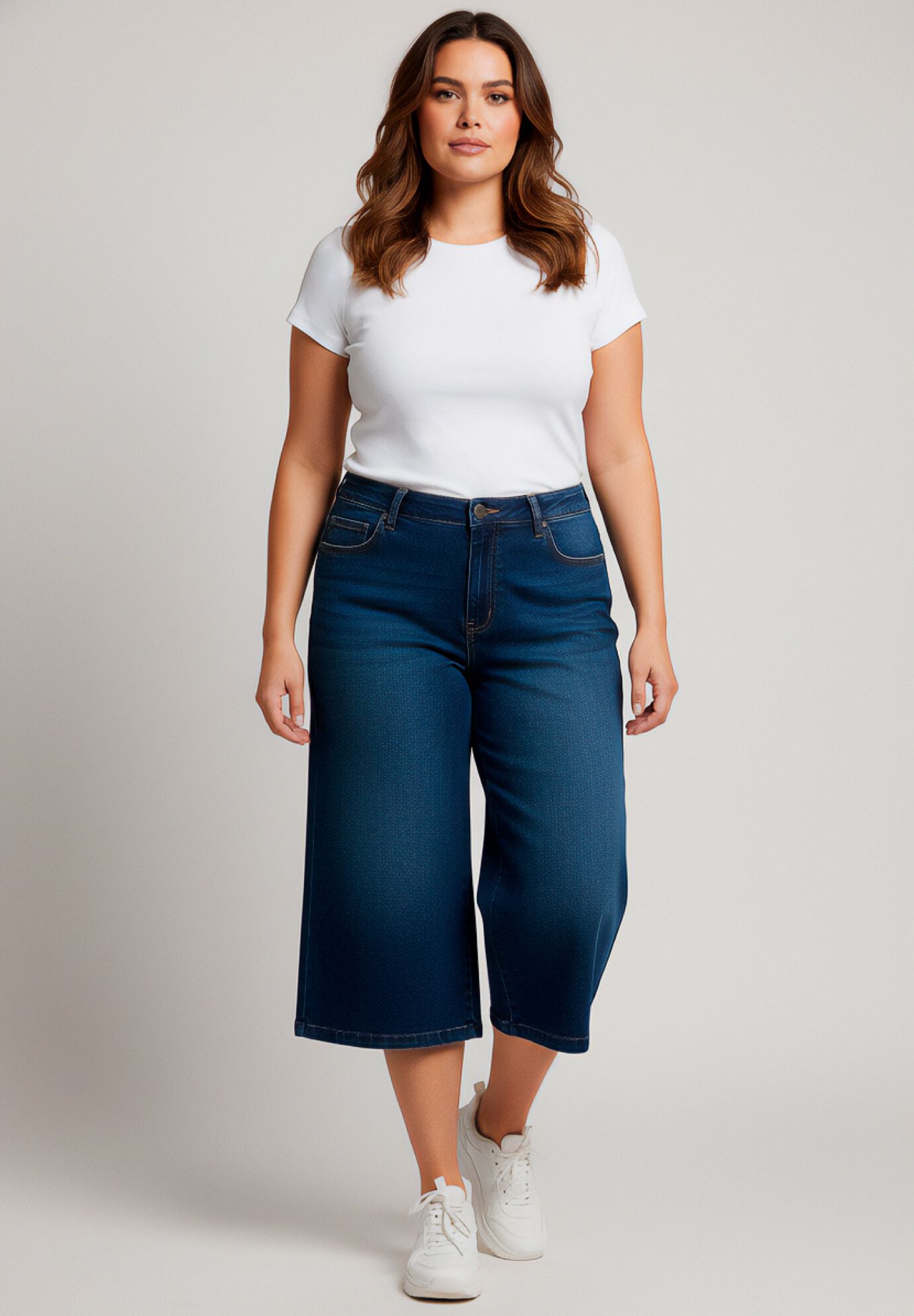 Butter Denim Wide-Leg Crop, DARK WASH, on-hover image number 1
