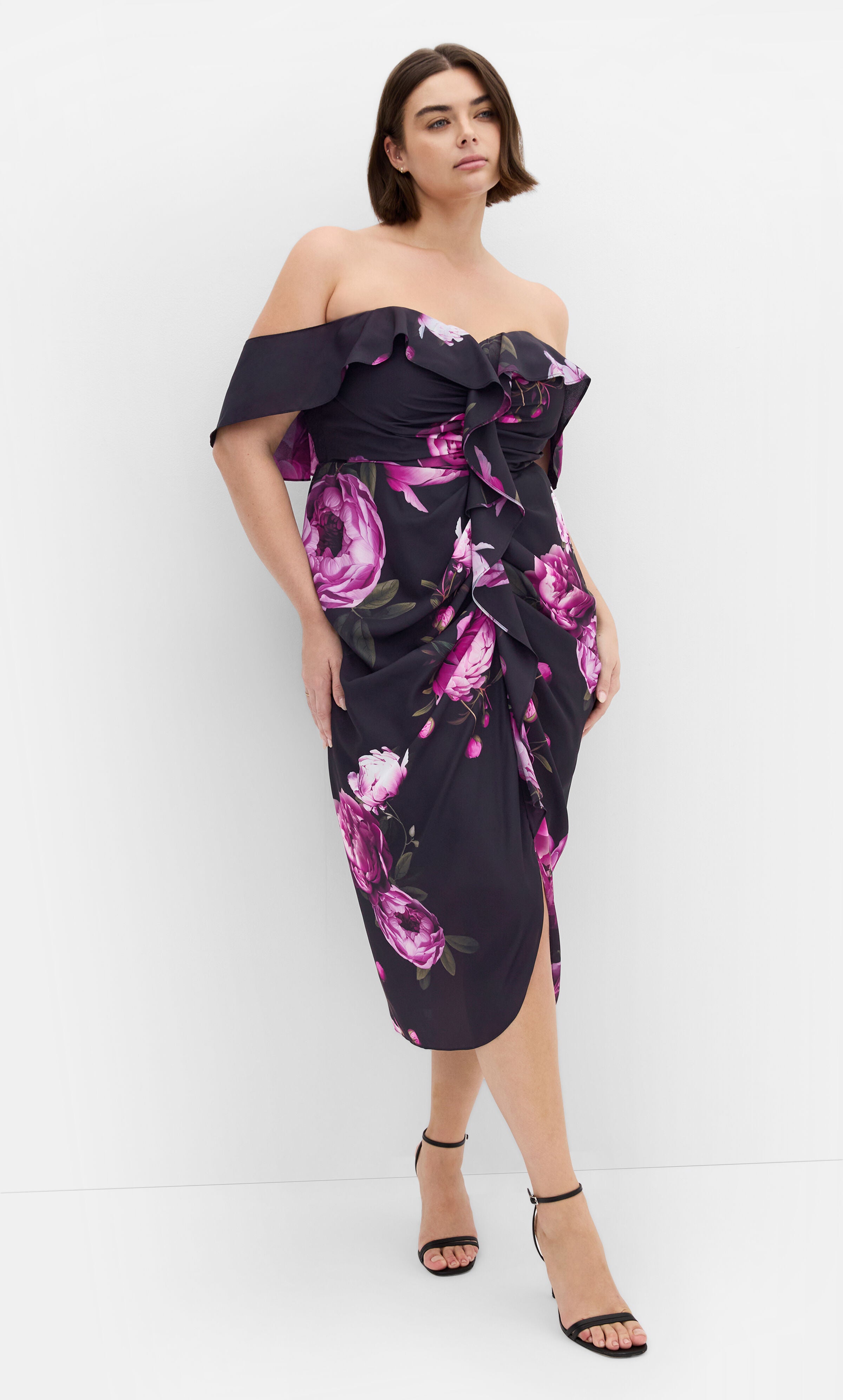 Gina Print Dress - pink rose, BLACK, hi-res image number 0