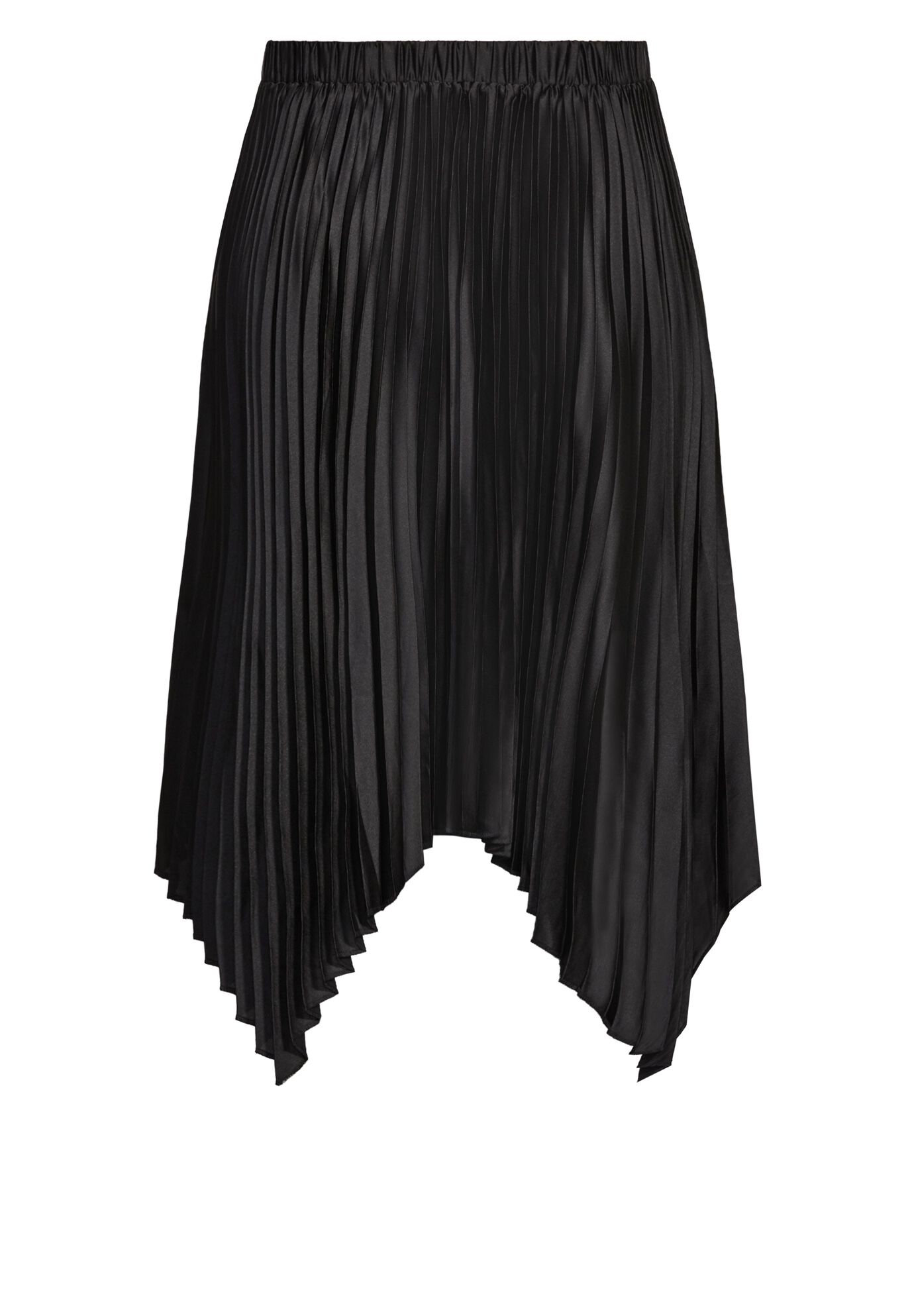 Pleated Plain Skirt, BLACK, alternate image number 5