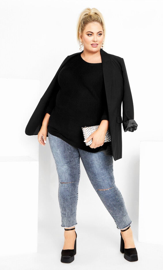 Lean In Sweater - black, BLACK, alternate image number 3
