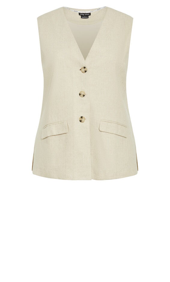 Nala Sleeveless Jacket - stone, STONE, alternate image number null