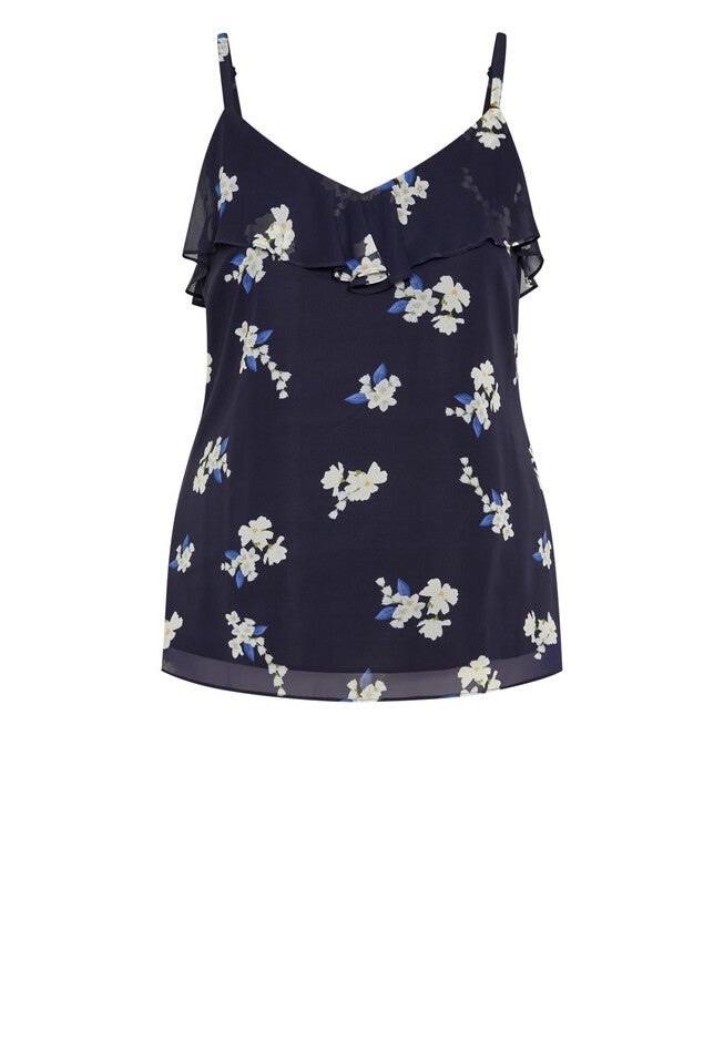 Nicole Print Cami - demure floral, BLUE, alternate image number 3