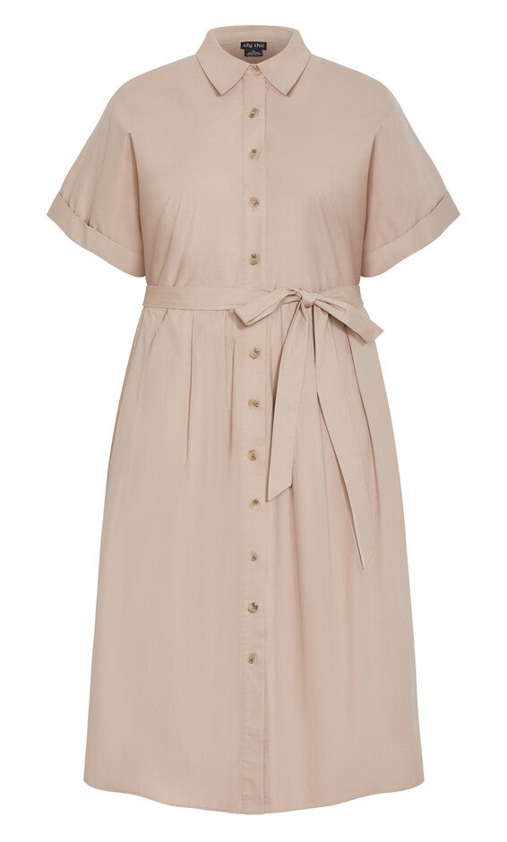 Elly Shirt Dress - ecru, BROWN, alternate image number null