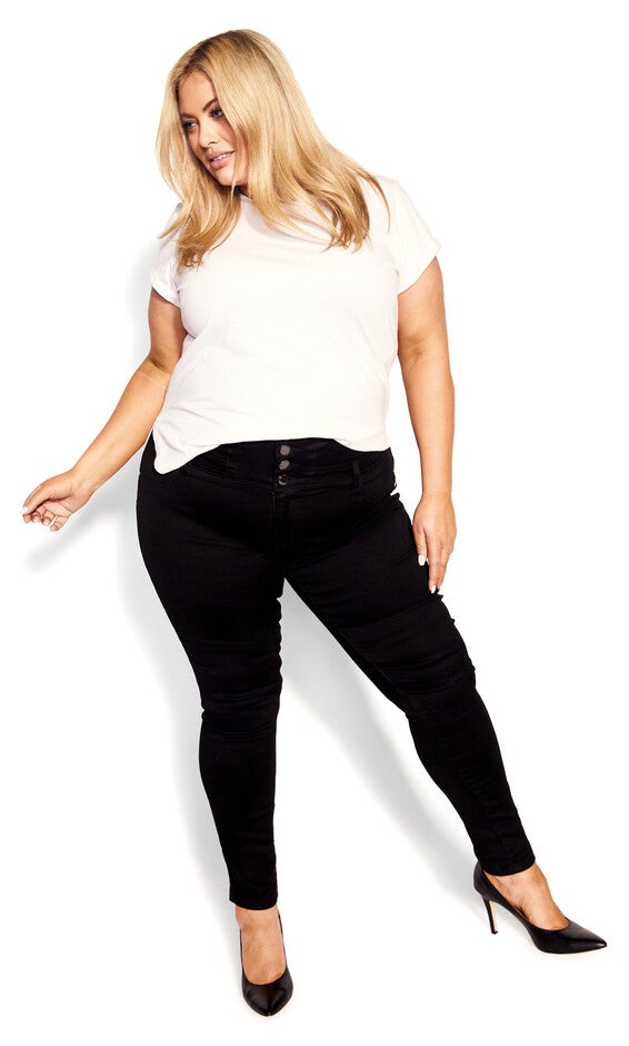 Harley Corset Skinny Regular Jean - black, BLACK, alternate image number 2