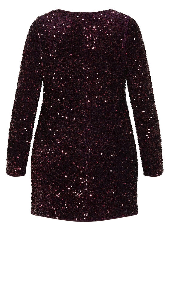 Sequin Eclipse Dress - plum, PURPLE, alternate image number 4