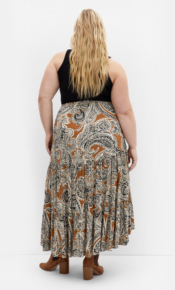 Misha Print Skirt - caramel, BROWN, alternate image number 2
